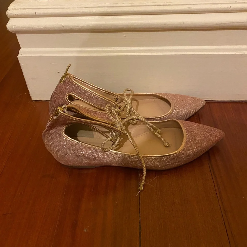 J.crew Shimmer Animal Print Pointed Toe Flat